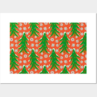 Pattern green trees Posters and Art